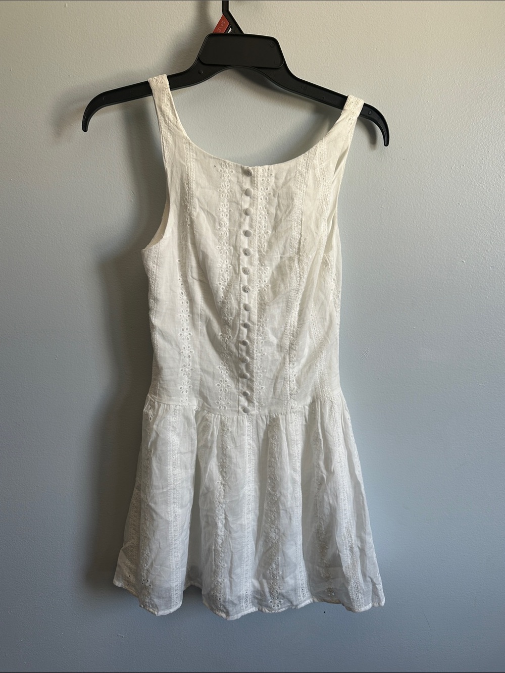 Altar'd State White Eyelet Button-Front Mini Dress